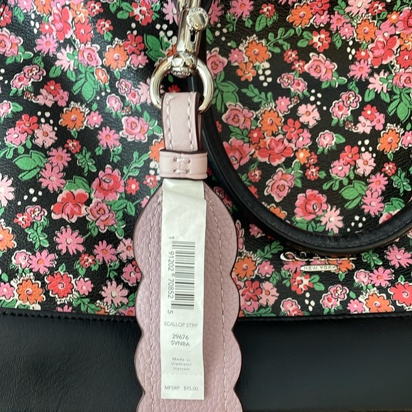 Coach Sierra Posey Cluster Floral Satchel, Wallet & Pink Wide Scallop Edge Strap - Picture 5 of 17